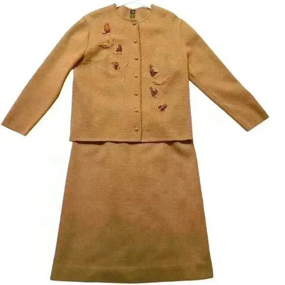 Vintage Women Knitted Blouse and Skirt 100% Wool Custom-Made in Vienna Sz44Eu - Picture 3 of 14